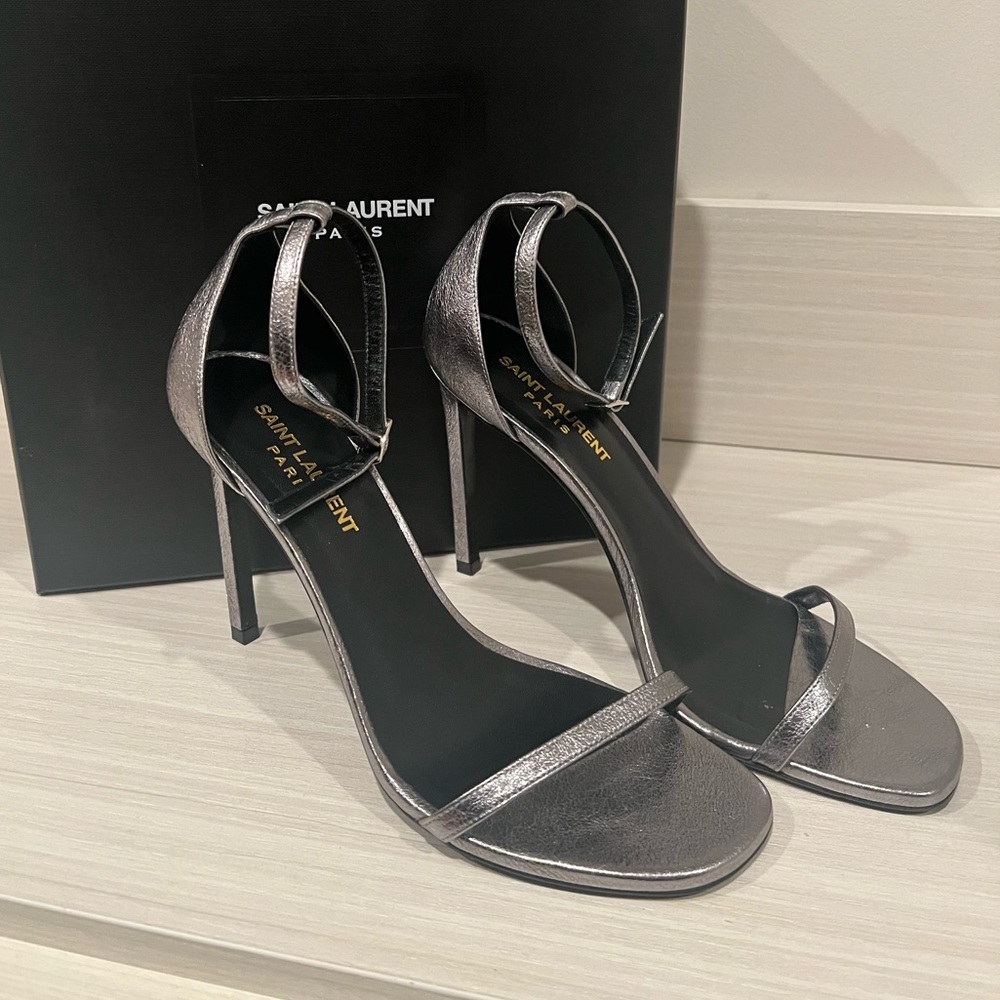 YSL Silver Heels